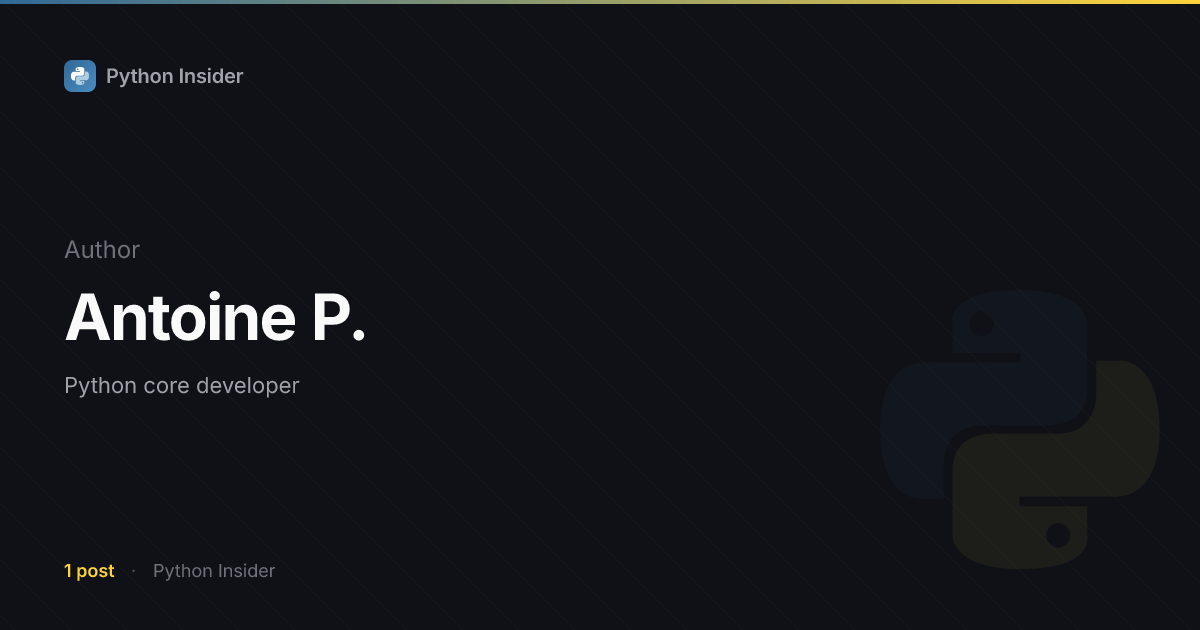 Antoine P. | Python Insider