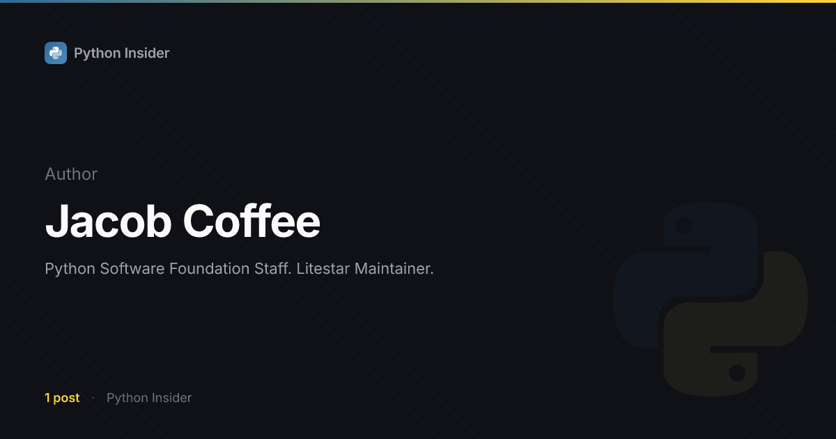 Jacob Coffee | Python Insider