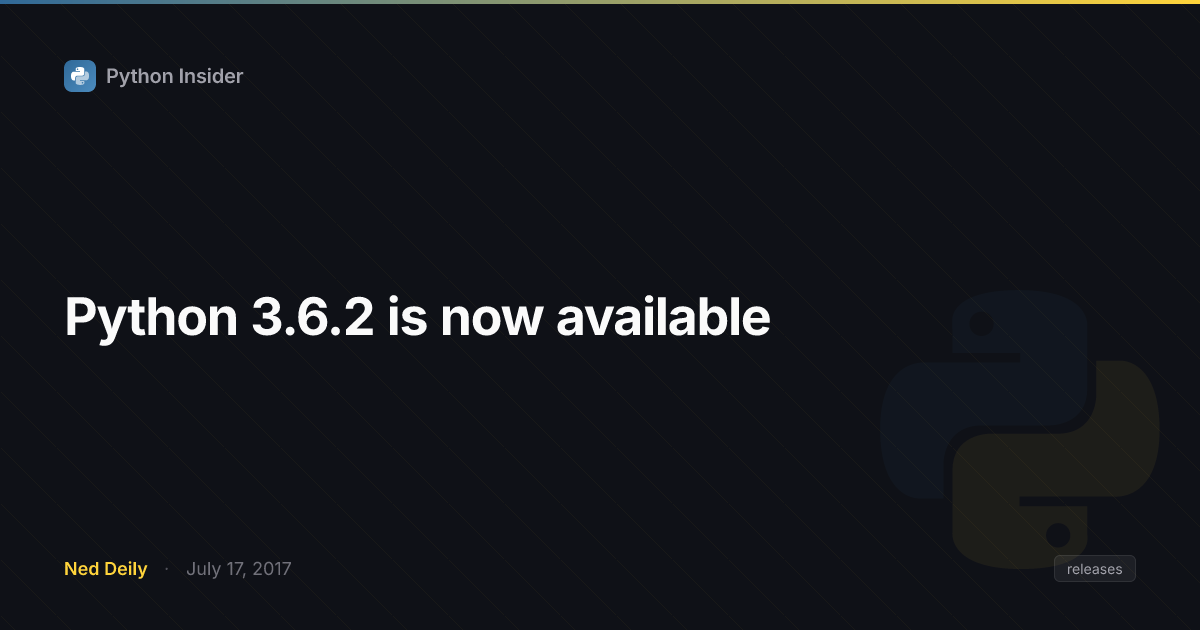 Python 3.6.2 is now available | Python Insider