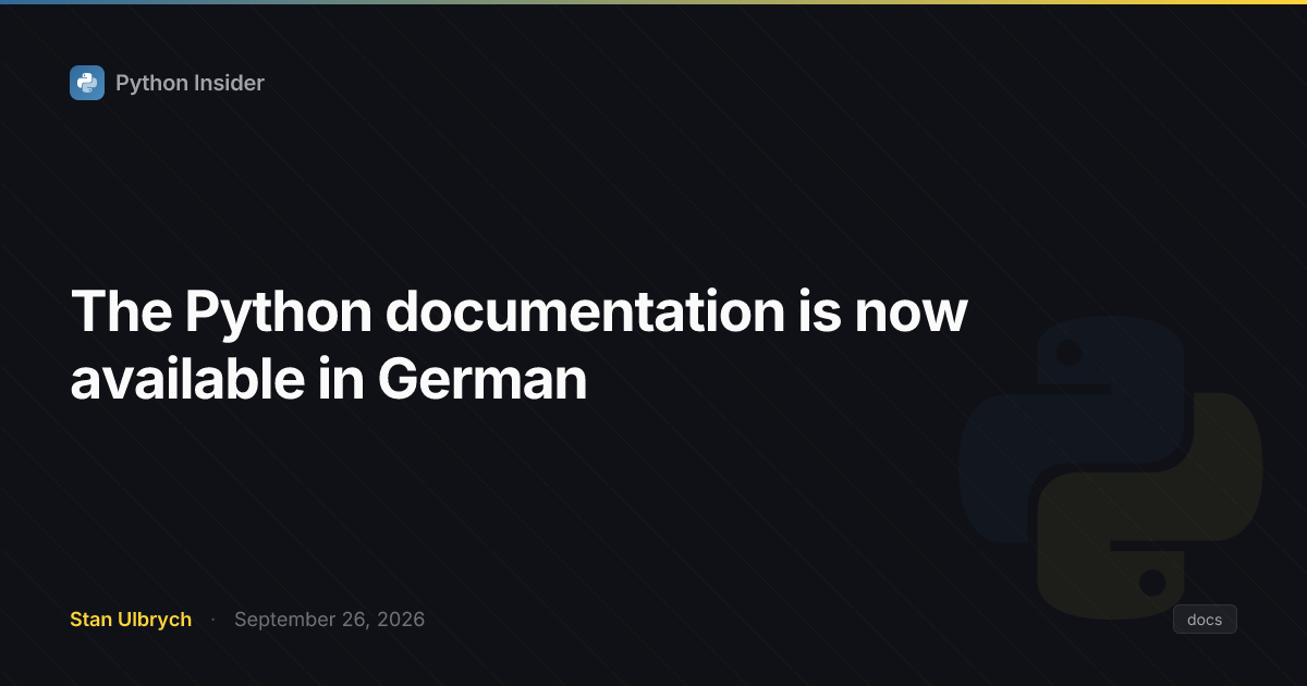 The Python documentation is now available in German | Python Insider
